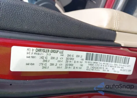 2014 Dodge Durango Limited из США, поврежденный, VIN 1C4RDHDG9EC455176